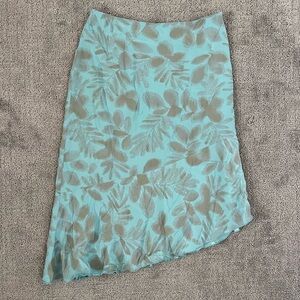 Armani Exchange Asymmetrical Flounced Hem Silk Skirt